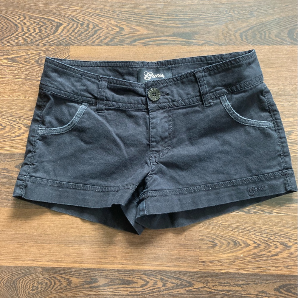 Guess Black Denim Women's Shorts Y2K era
